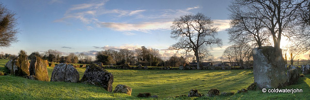 Lough Gur Stone Circle at sunset