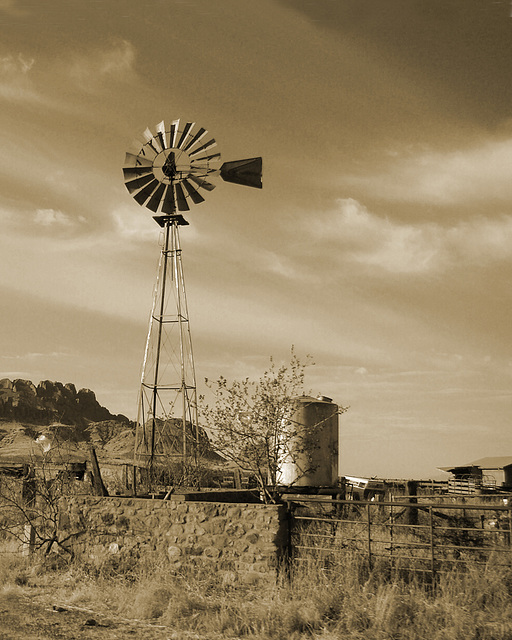 Windmill in Sepia