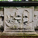 barking church, essex, c18 tomb chest of captain john bennett, 1706. he has an ornate monument in the church too, both show his ship