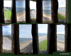Collage of views from the gun-slits in the watch towers