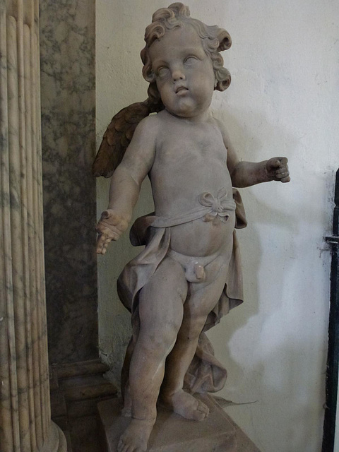 barking church, essex,c18 detail of tomb of sir orlando humphreys, 1737