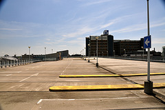 View of the top deck of the parking garage of Leiden University Medical Centre