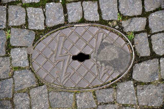 Access cover of the electricity company in Aachen, Germany