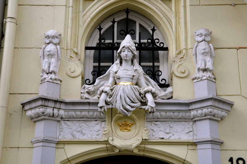 Above-the-door ornament on the Münsterplatz in Aachen, Germany