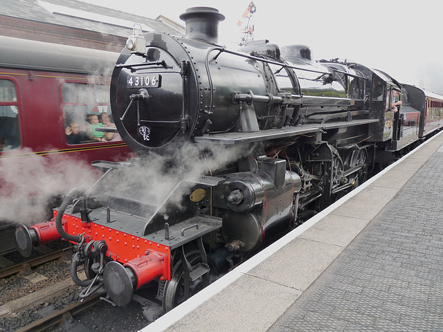 Ivatt Mogul No. 43106 Pauses at Bewdley