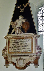 barking church, essex,beautiful workmanship on the 1761 memorial to sir crisp gascoyne, lord mayor of london