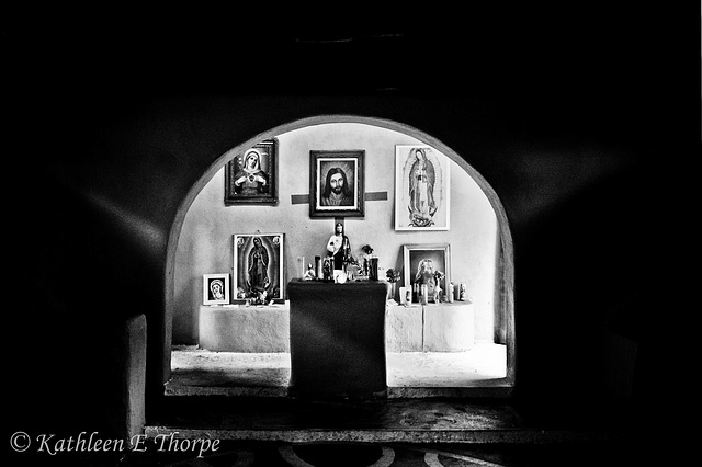 Old Town Shrine in Black and White