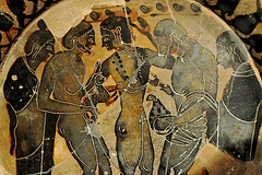 Museum of Antiquities – Men offering a chicken and a rabbit to a boy
