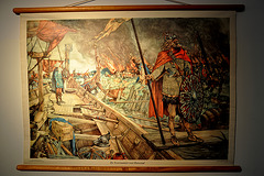 Museum of Antiquities – School plate depicting the raid on Dorestad