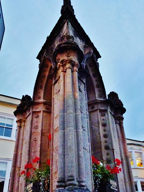 gothick fountain, market place, wells