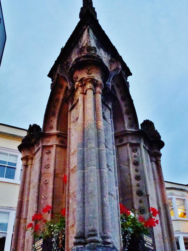 gothick fountain, market place, wells