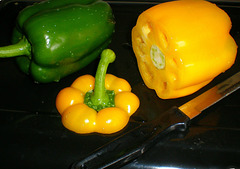 Yellow and green peppers