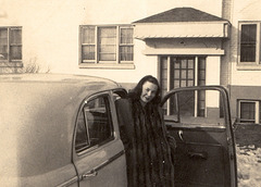 Alice and the car, Salt Lake City, 1946 and 47.