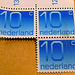 Old Dutch 10 cent postage stamps