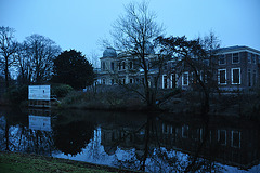 The Leiden Observatory at dusk