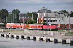 Train arriving in Rostock