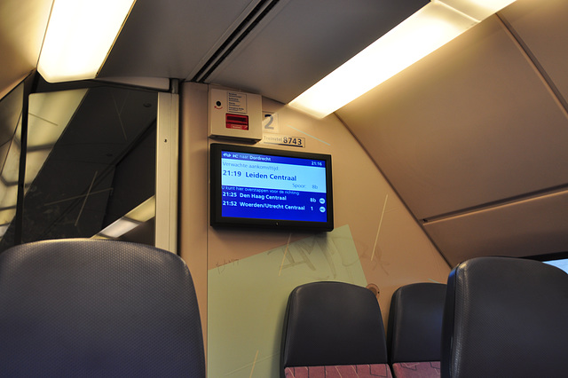 New information screen in the train