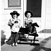 Frontier couple poses for itinerant photographer, 1951