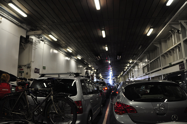 Waiting to get off the ferry