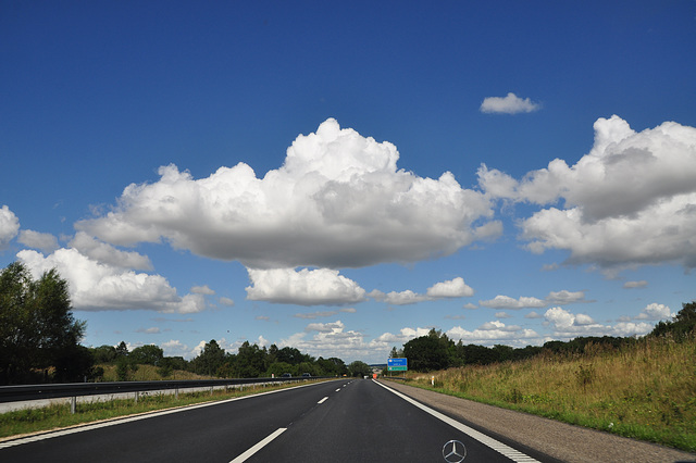 Angry cloud above the road