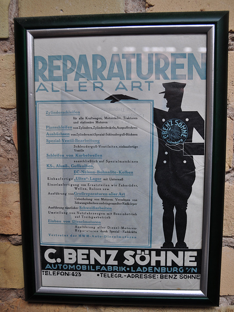 Holiday 2009 – Old poster at the Dr. Carl Benz Museum