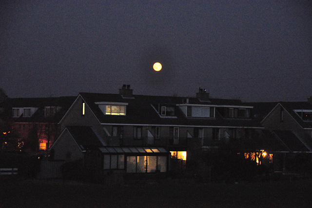 Moon over suburbia