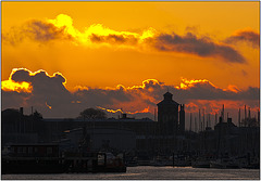 Sunset - looking towards Gosport from Gunwharf Quays Portsmouth