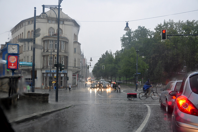 Heavy rain in Halle (Saale)