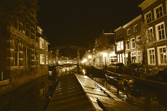 Approaching the Church Bridge in Leiden