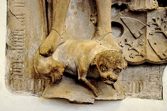 Leipzig – Knight standing on top of a dog