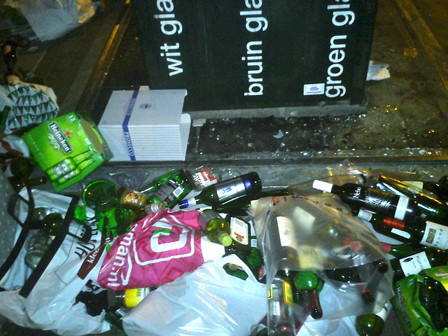 Bottles outside the Bottle Bank