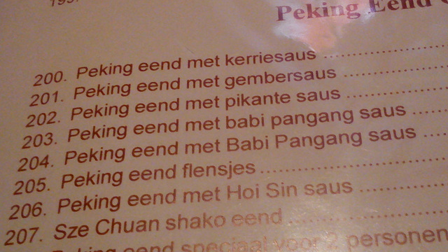 Peking Duck with Babi Pangang sauce