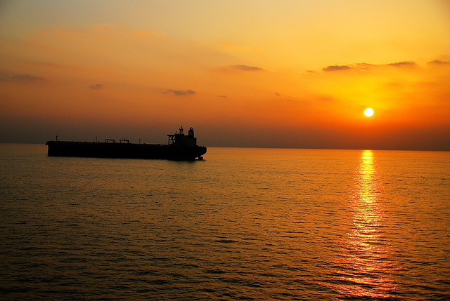 Sunset off Dubai