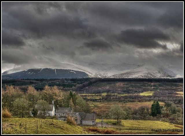 Scotland, stormy skies over Glen Coe