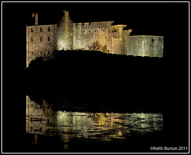 Memories of Scotland - Jan 2010: Castle reflection at night.