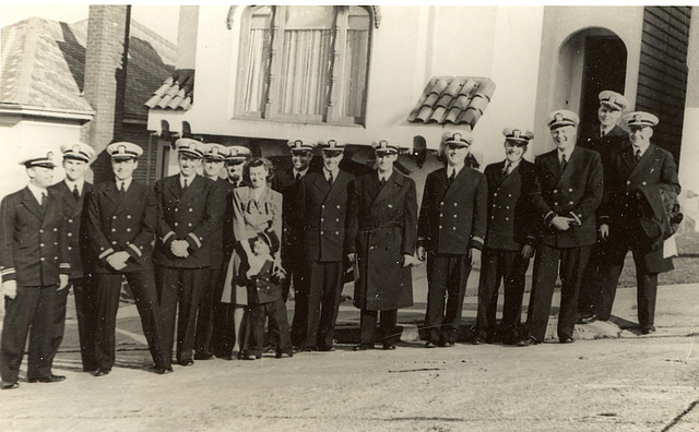 Dad and other officers, USS Gratia, San Francisco, 1945