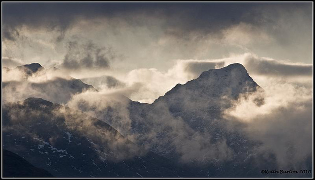 Mountain in the clouds, Scotland