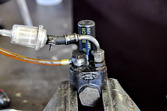 New hand pump installed on a diesel pump of a W115-200D