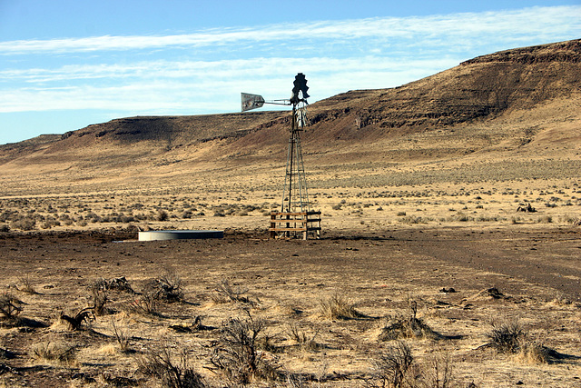 Windmill and stock tank