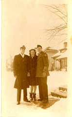 Dad, his sister, Doris, and her husband, Joe, in the snow in Milwaukee, early 1946.