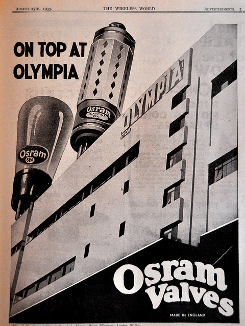 Wireless Weekly from August 25, 1933 – Osram valves