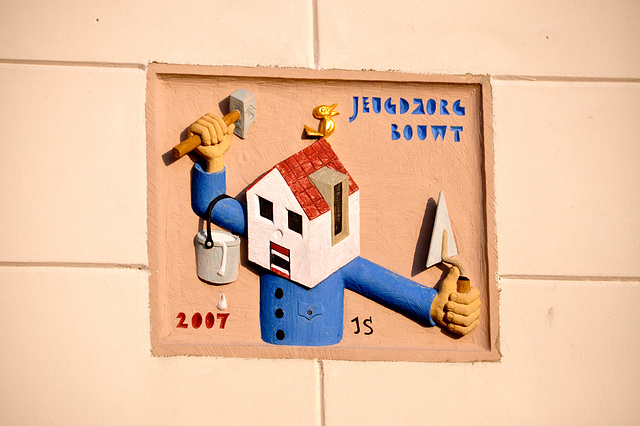 Gable stone by Joost Swarte