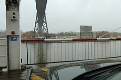 On board of the gondola of the Rendsburg High Bridge