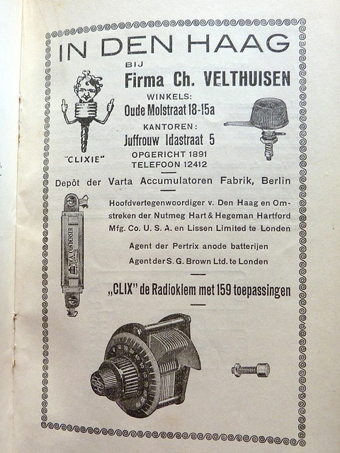 Advertisement for Velthuisen Radio Store