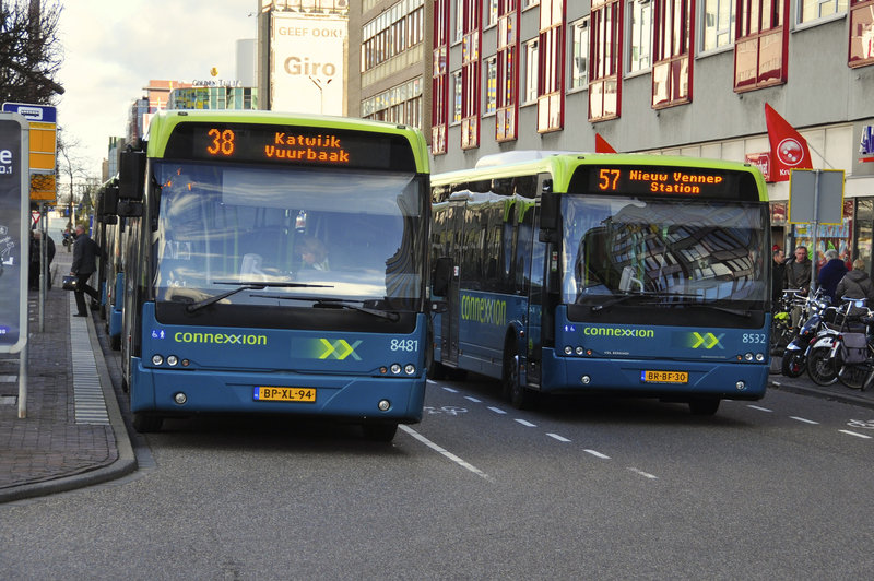 Connexxion buses at Leiden Central station