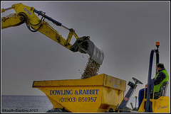 Shifting gravel at Worthing seafront