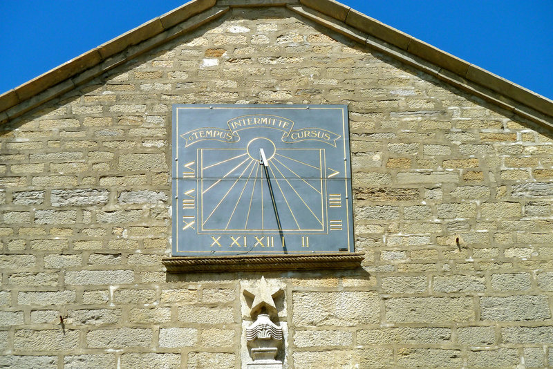 France 2012 – Sun dial on the church in Saint-Germain-du-Bois