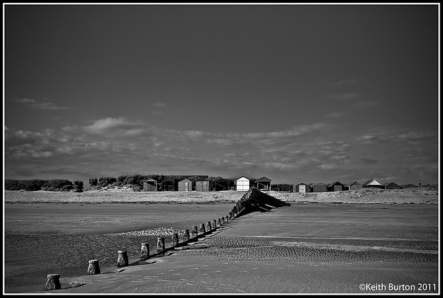 West Wittering - beach huts and groyne