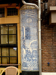 Tilework on café de Kroon in Haarlem