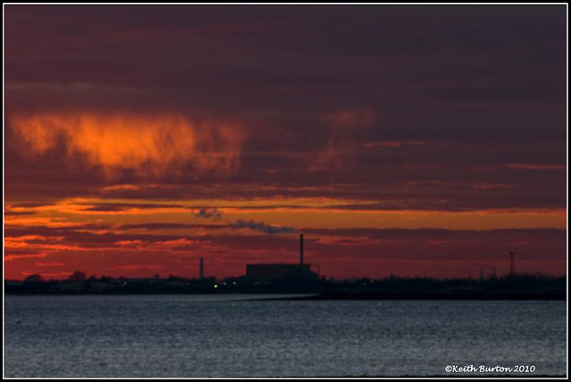 Langstone Harbour sunset and Portsmouth skyline